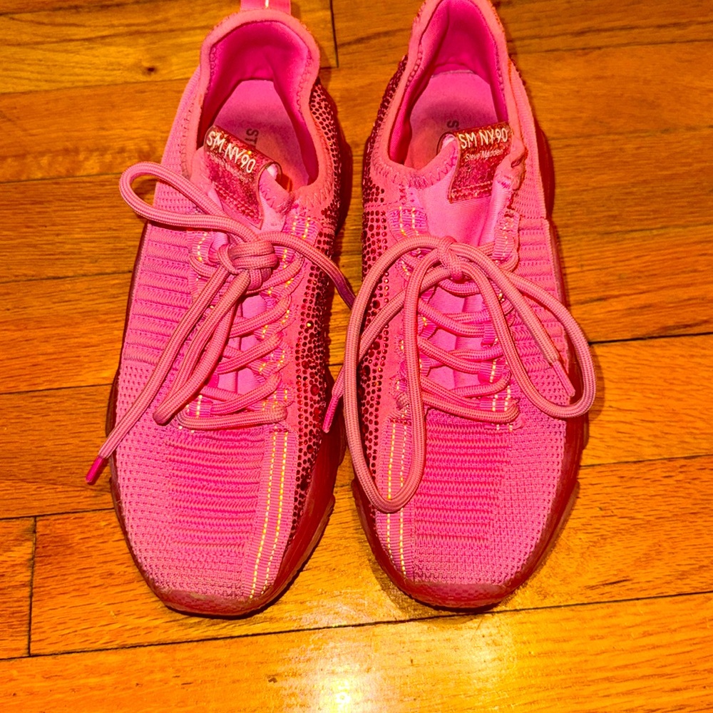 Steve Madden Maxima Rhinestone Sneakers Size 5 - Picture 2 of 8